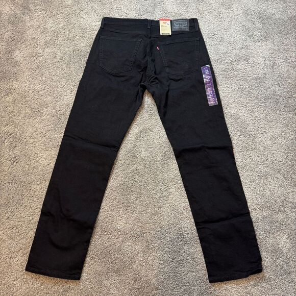 Levi's 505 Regular‎ Fit Black Stretch Denim Jeans Classic Straight Leg W36 L34 - Picture 6 of 11